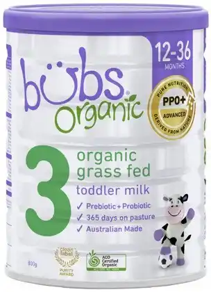 Coles Bubs Organic Grass Fed Stage 3 Toddler Milk Drink 800g offer