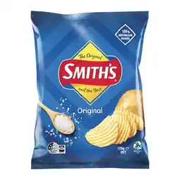 Woolworths Smith’s Crinkle Cut Potato Chips 150-170g offer