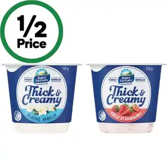 Woolworths Dairy Farmers Thick & Creamy Yoghurt Pots 140-150g – From the Fridge offer