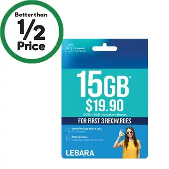 Woolworths Lebara $19.90 Starter PackΔ offer