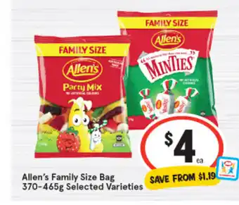 IGA Allen's Family Size Bag 370-465g offer