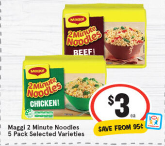 IGA Maggi 2 Minute Noodles 5 Pack offer