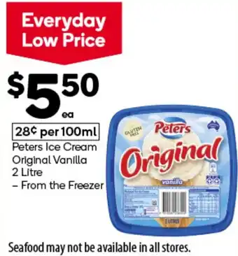 Woolworths Peters Ice Cream Original Vanilla offer