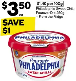 Woolworths Philadelphia Sweet Chilli Pourover Dip offer