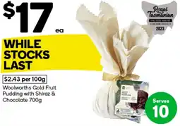 Woolworths Woolworths Gold Fruit Pudding with Shiraz & Chocolate offer