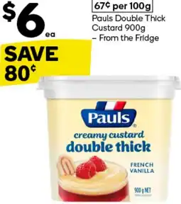 Woolworths Pauls Double Thick Custard offer