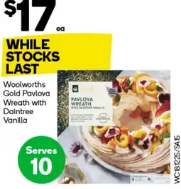 Woolworths Woolworths Gold Pavlova Wreath with Daintree Vanilla offer