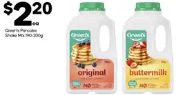 Woolworths Green's Pancake Shake Mix offer