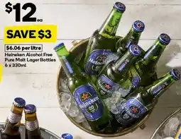 Woolworths Heineken Alcohol Free Pure Malt Lager Bottles offer