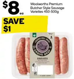 Woolworths Woolworths Premium Butcher Style Sausage offer