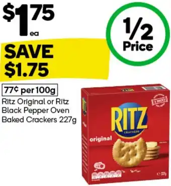 Woolworths Ritz Original or Ritz Black Pepper Oven Baked Crackers offer