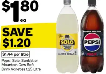 Woolworths Pepsi, Solo, Sunkist or Mountain Dew Soft Drink offer