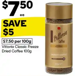 Woolworths Vittoria Classic Freeze Dried Coffee offer