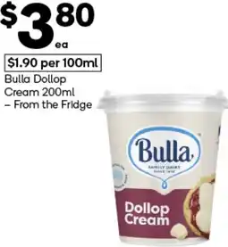 Woolworths Bulla Dollop Cream offer