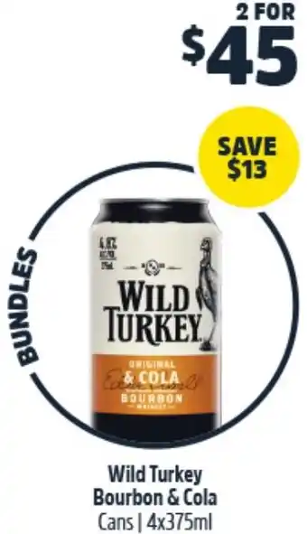 Woolworths Wild Turkey Bourbon & Cola Cans offer