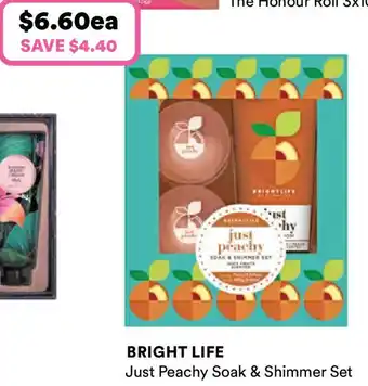 Priceline BRIGHT LIFE Just Peachy Soak & Shimmer Set offer