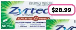 Priceline ZYRTEC Cetrizine 50 Mini Tablets offer