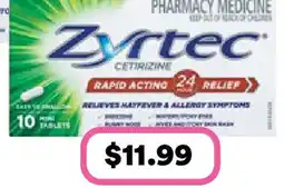 Priceline ZYRTEC Cetrizine 10 Mini Tablets offer