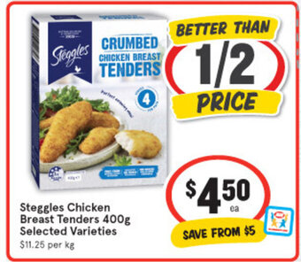 IGA Steggles Chicken Breast Tenders 400g offer
