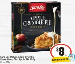 IGA Sara Lee Deluxe Apple Crumble Pie or Deep Dish Apple Pie offer