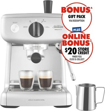 The Good Guys Sunbeam Mini Barista Espresso Machine - Silver offer
