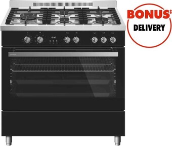 The Good Guys Omega 90cm Dual Fuel Upright Cooker offer