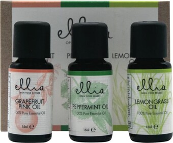 The Good Guys Ellia Oil 15ml Triple Pack - Grapefruit, Peppermint and Lemongrass offer