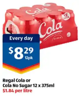 ALDI Regal Cola or Cola No Sugar offer