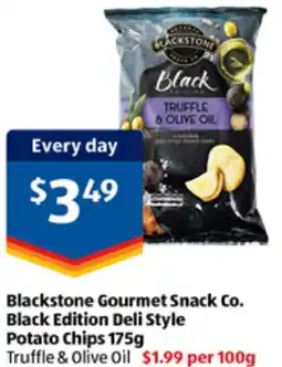 ALDI Blackstone Gourmet Snack Co. Black Edition Deli Style Potato Chips offer