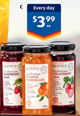 ALDI Grandessa Reserve Premium Australian Jam offer