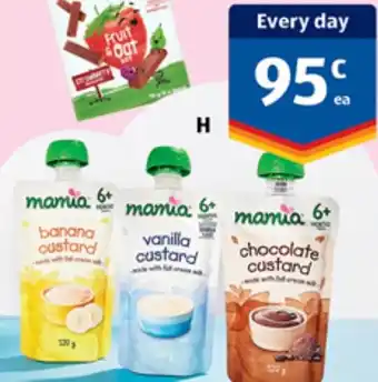 ALDI Mamia Baby Custard Desserts 6 months+ offer