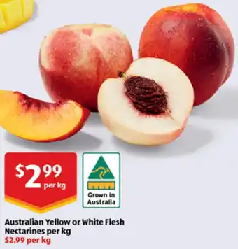 ALDI Australian Yellow or White Flesh Nectarines offer