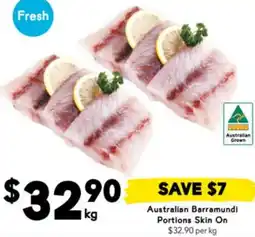 Drakes Australian Barramundi Portions Skin On offer