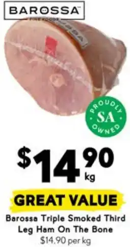 Drakes Barossa Triple Smoked Third Leg Ham On The Bone offer