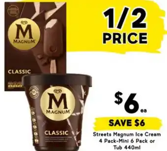 Drakes Streets Magnum Ice Cream 4 Pack-Mini 6 Pack or Tub offer