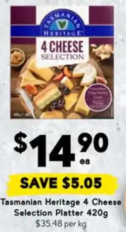 Drakes Tasmanian Heritage 4 Cheese Selection Platter offer