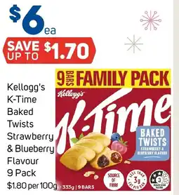 Foodland Kellogg's k-time baked twists strawberry & blueberry flavour offer