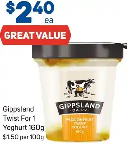 Foodland Gippsland Twist For 1 Yoghurt offer