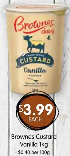 Spudshed Brownes Custard Vanilla offer