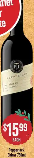 Spudshed Pepperjack Shiraz offer