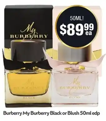 Chemist Warehouse Burberry My Burberry Black or Blush offer