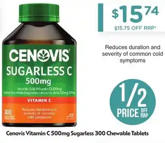 Chemist Warehouse Cenovis Vitamin C  Sugarless offer