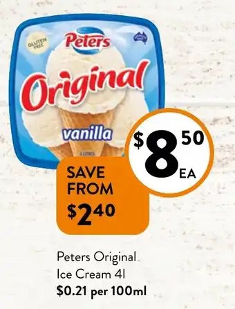 Foodworks Peters Original Ice Cream offer