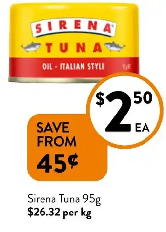 Foodworks Sirena Tuna offer