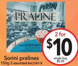 Cheap as Chips Sorini pralines offer