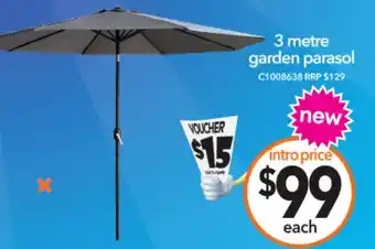 Cheap as Chips 3 metre garden parasol offer