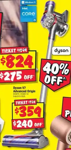 JB Hi-Fi Dyson V7 Advanced Origin offer
