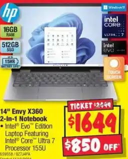 JB Hi-Fi 14" Envy X360 2-In-1 Notebook offer