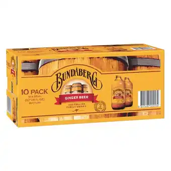 Woolworths Bundaberg Ginger Beer 10 x 375ml offer