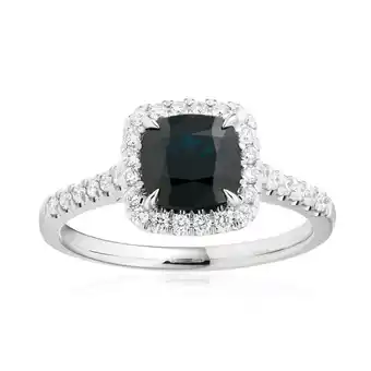 18ct white gold 1.70ct natural sapphire and diamond ring